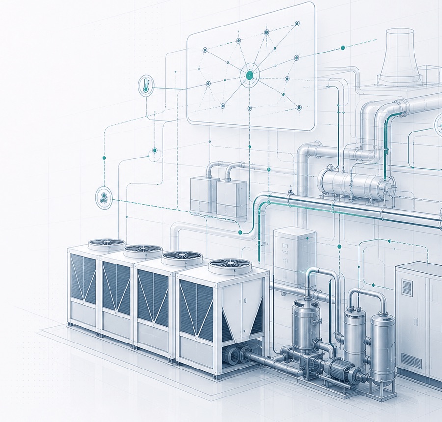 Cooling plant optimization control diagram
